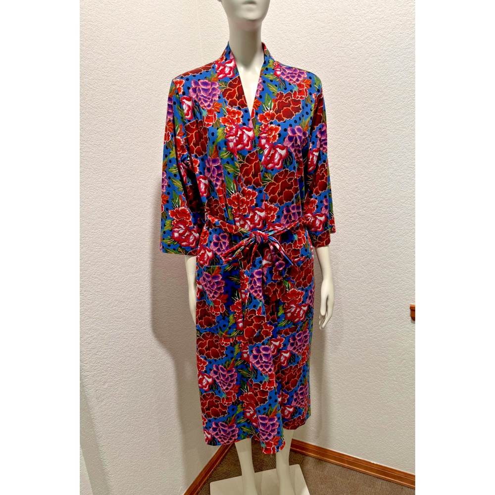 Peruvian Connection Chelsea Robe Sz S Womens Kaffe Fassett Multicolor Floral